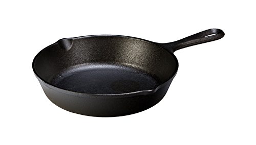 Lodge 8 Inch Cast Iron Pre-Seasoned Skillet &ndash; Signature Teardrop Handle - Use in the Oven, on the Stove, on the Grill, or Over a Campfire, Black