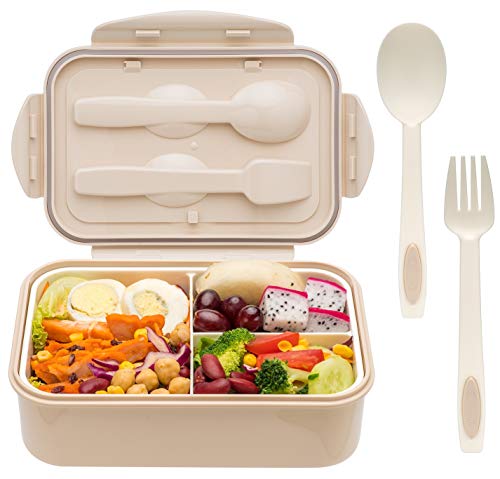 Bento Box for Adults and Kids - 1400ML Bento Box With Spoon & Fork - Durable, Leak-Proof for On-the-Go Meal, BPA-Free and Food-Safe Materials