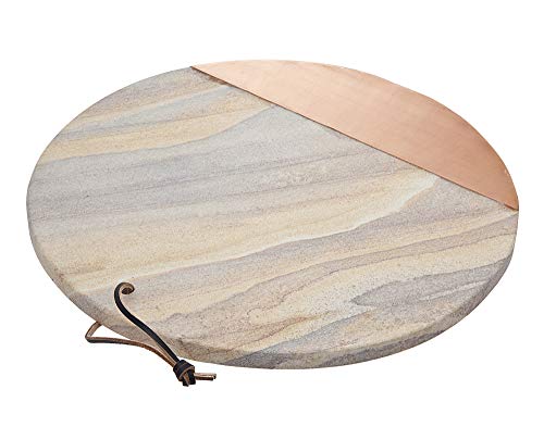 Godinger Wood Serving Tray, Charcuterie Platter Cheese Board Rainbow Sandstone - Round