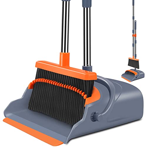 kelamayi Upgrade Broom and Dustpan Set, Self-Cleaning