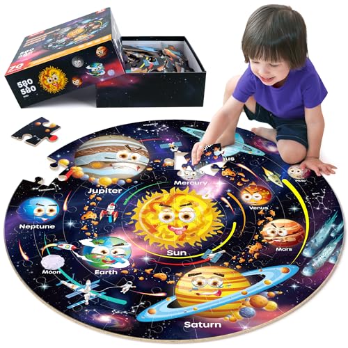 SYNARRY Solar System Floor Puzzles for Kids