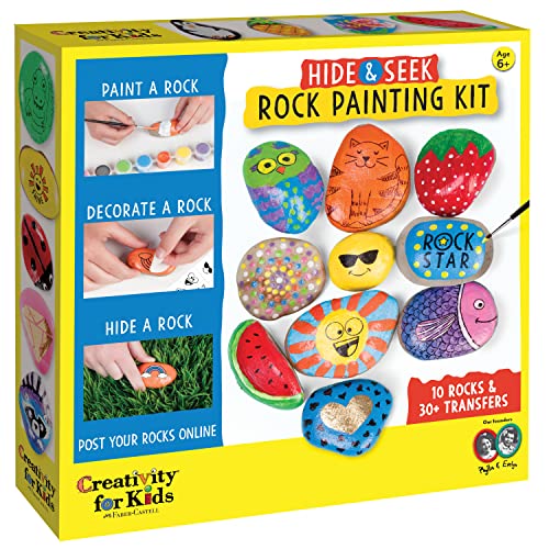 Creativity for Kids Hide & Seek Rock Painting Kit - Arts & Crafts For Kids - Includes Rocks & Waterproof Paint