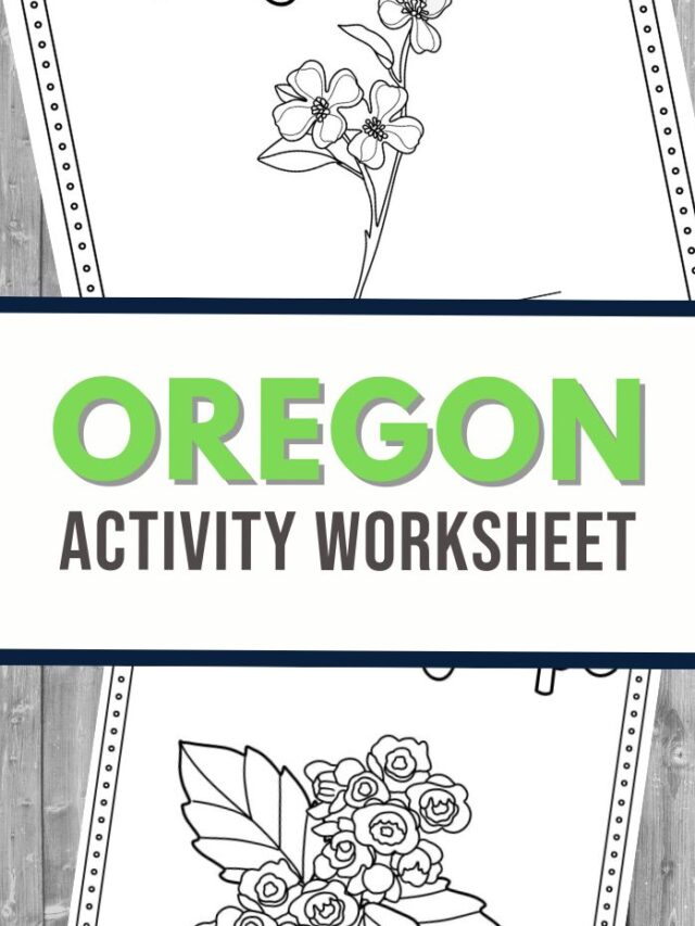 The Oregon Activity Worksheet offers an engaging experience with outlines of flowers ready to be filled in. Drawing inspiration from an Oregon coloring style, the design is divided into sections with floral illustrations and a wooden-texture backdrop.
