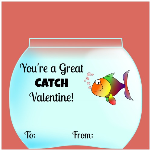 DIY You&rsquo;re a Great Catch Valentine Card Using Goldfish! (+ Free Printable)