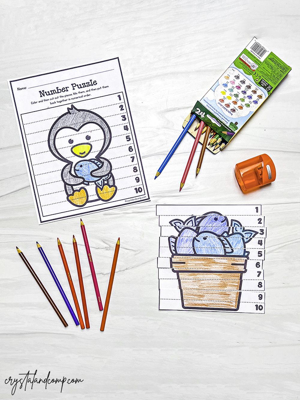 Penguin Cut and Paste Puzzles