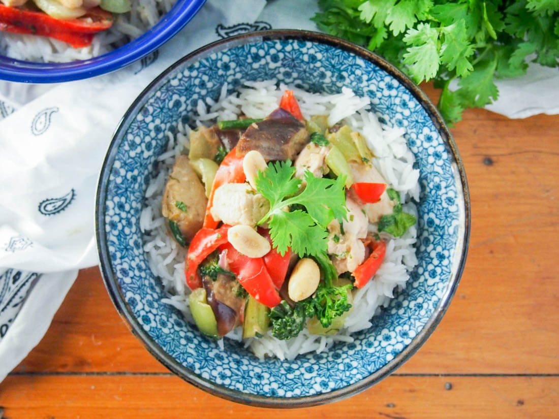 Lime peanut sauce stir fry