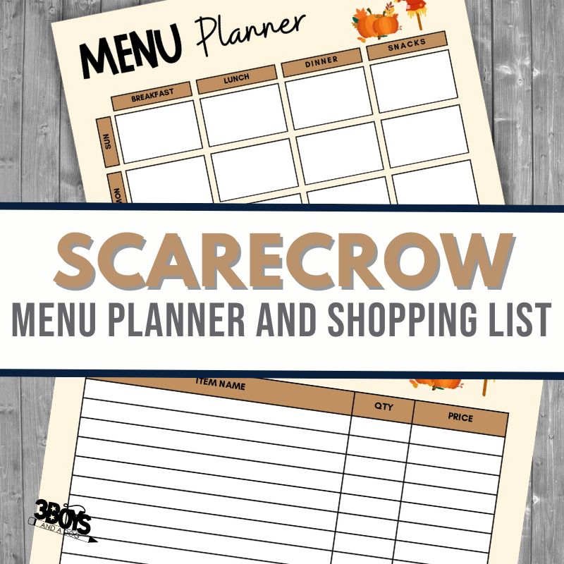 Scarecrow Menu and Shopping List
