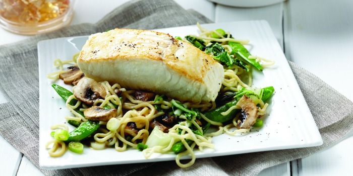 Miso Halibut with Soba Noodle Stir-Fry