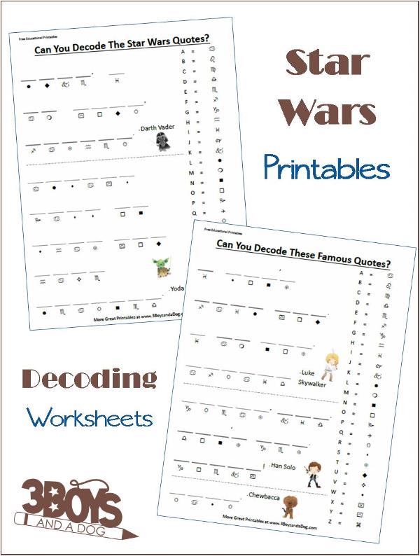 Star Wars Decoding Worksheets