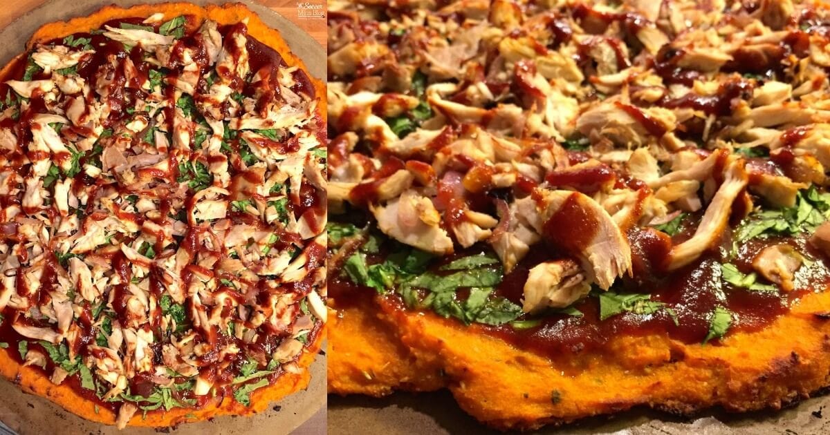 Healthy Sweet Potato Pizza with BBQ Chicken