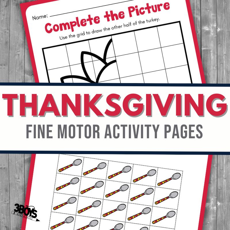 Thanksgiving Fine Motor Activities for Preschoolers