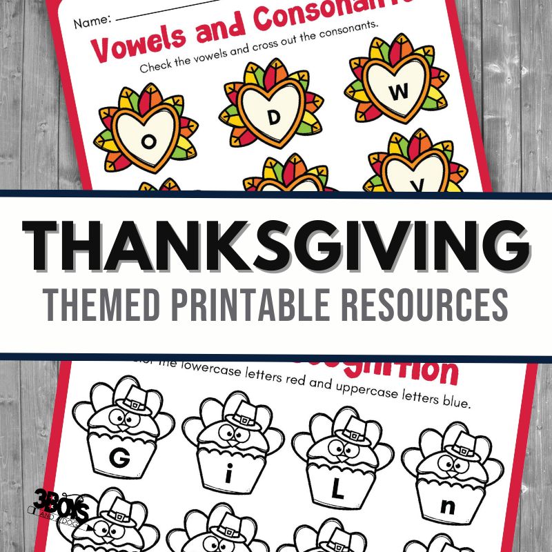 Thanksgiving Language Art Activities for Preschoolers