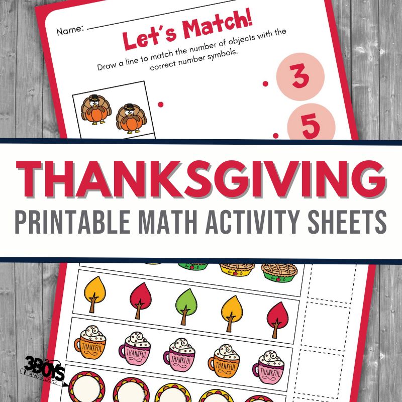 Thanksgiving Math Activities for Preschoolers