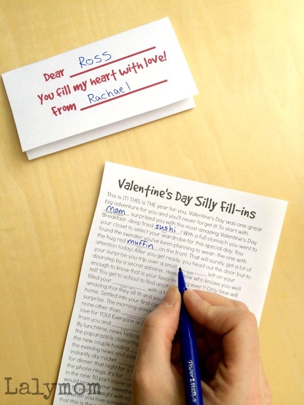 Free Printable Valentine Cards to Hand Out - Silly Fill-ins