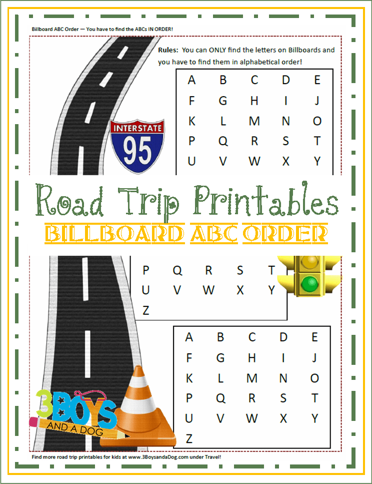 road trip printables for kids