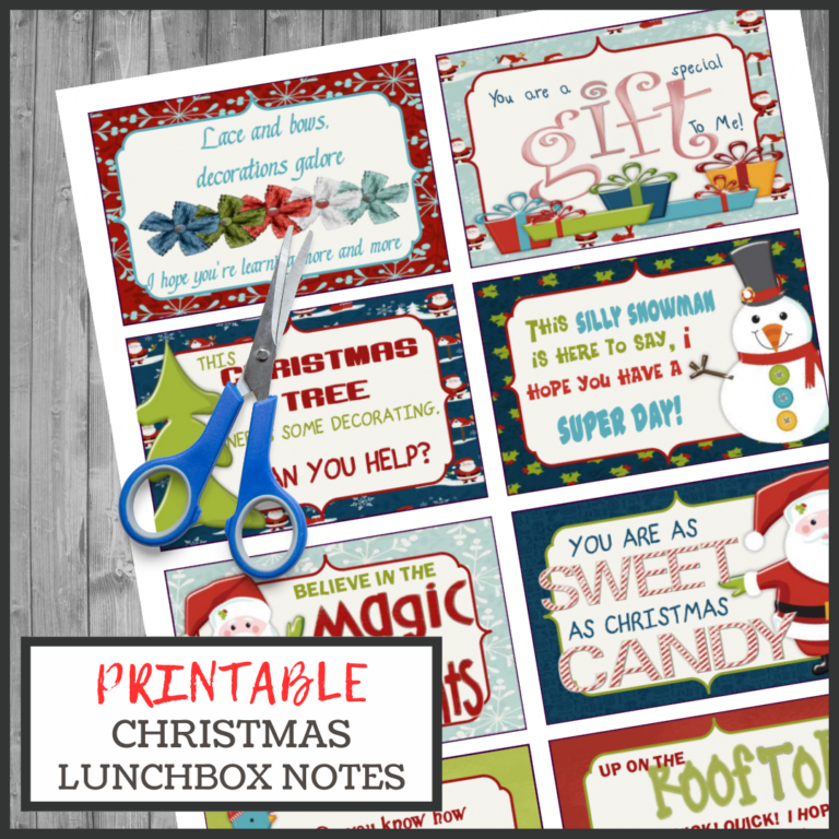 Free Printable Christmas Lunchbox Notes