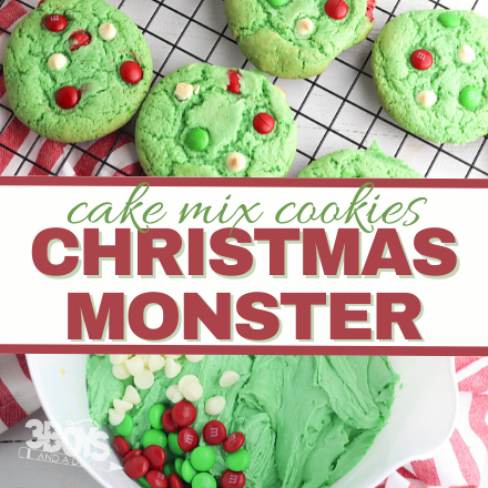 Cake Mix Christmas Monster Cookies Recipe