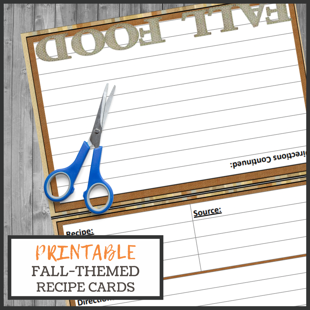 Free Fall Printable Recipe Cards
