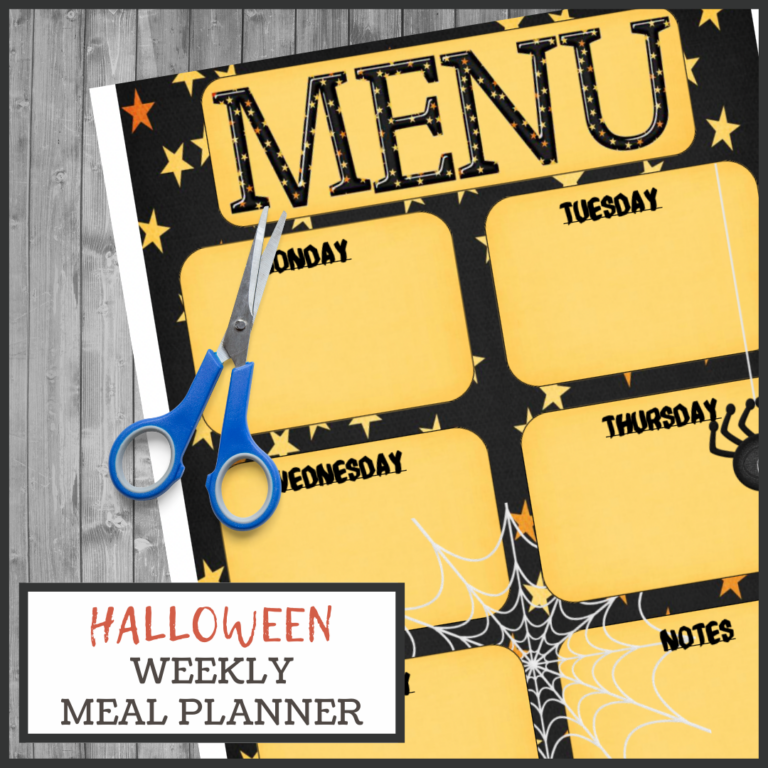 Free Halloween Menu Plan Printable