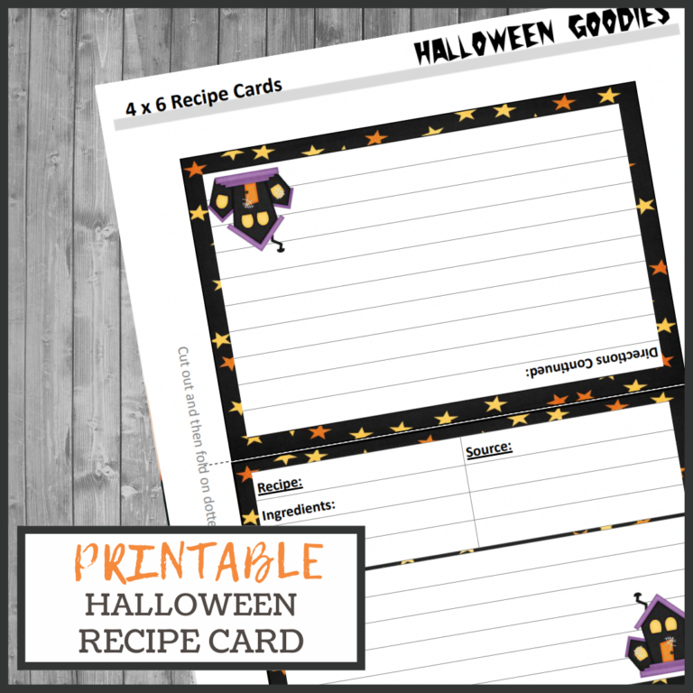 Free Printable Halloween Recipe Card