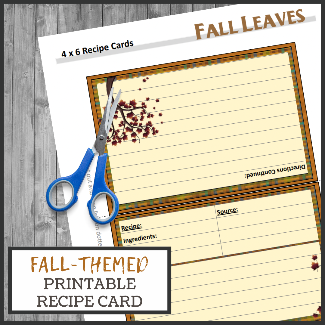 Printable Fall Leaves Recipe Card