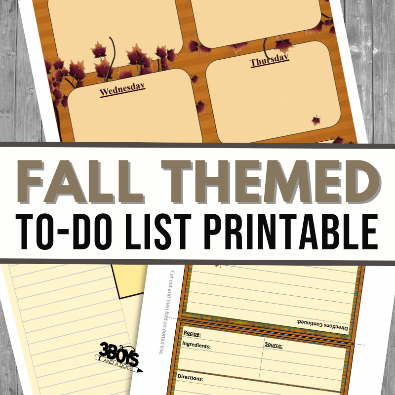 Printable Fall To Do List Planner