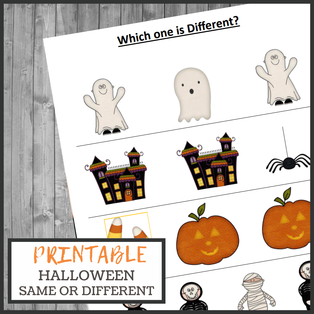 Same or Different Halloween Printable