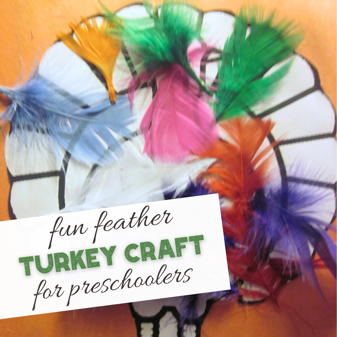 Easy Turkey Craft with Feathers